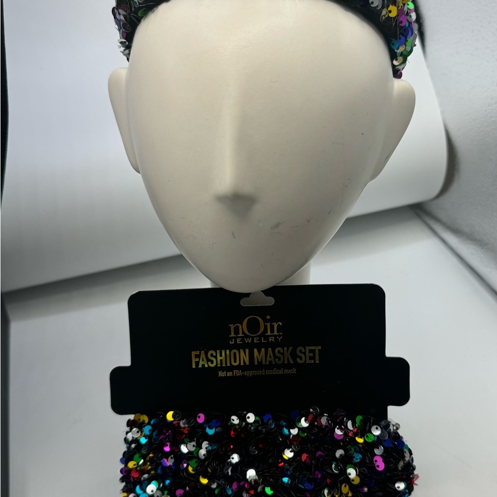 NOIR sequence Fashion Mask/ Headband set.
